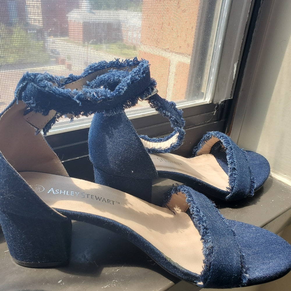 Demin wedge heel